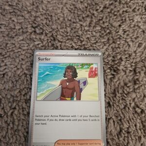 Pokemon Surfer New Supporter Card Surging Sparks CARD IN HAND Pack Fresh NM